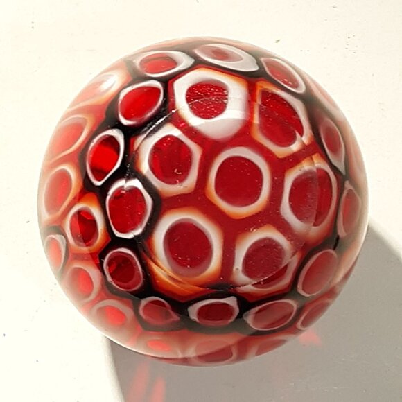 Blown Glass Bud Vase Red Bulb Confetti End Of Day - Picture 5 of 8